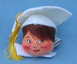 Annalee 2" Graduate Girl Head Pin - Mint - 970797ox