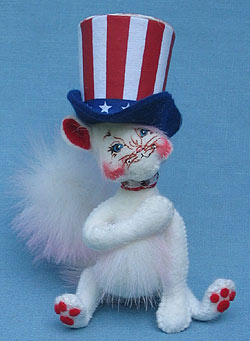 Annalee 4" Pledge of Allegiance Cat - Mint - 981005