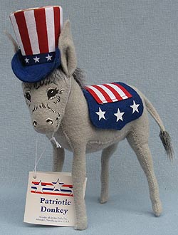 Annalee 9" Patriotic Donkey - Mint - 981703