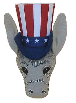 Annalee 4" Patriotic Donkey Pin - Ornament - Mint - 981803