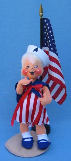 Annalee 7" Patriotic Girl #2 with Sailor Hat - Mint - 984500