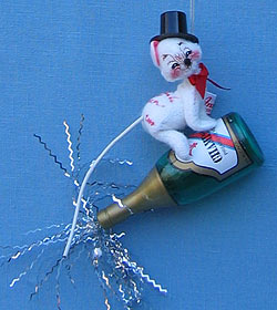 Annalee 3" Champagne Mouse Ornament - Mint - 986400sq