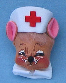 Annalee 3" Nurse Mouse Head Pin - Mint - 993691sq