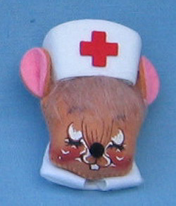 Annalee 3" Nurse Mouse Head Pin - Mint - 993691xx