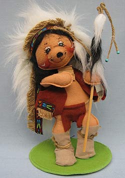 Annalee 10" Indian Chief Bear - Signed - Excellent - 996396oxa