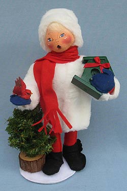 Annalee 13" Girl with Cardinal and Birdhouse - Noel - Mint - Prototype - 996899p