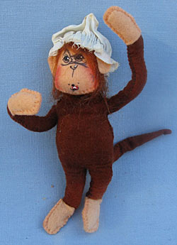 Annalee 7" Girl Monkey with Boudoir Cap 1970 - Mint - A304-70ooh