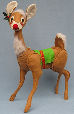 Annalee 18" Reindeer - Doe with Saddle & Red Nose - Handpainted 1973 - Excellent / Very Good - C144-73