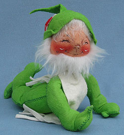 Annalee 12" Lime Green Gnome with White Scarf - Mint - C151-78lgxx