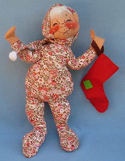 Annalee 18" PJ Boy Holding Stocking Closed Eyes - Mint  - C153-77xx