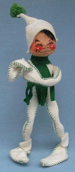 Annalee 10" White Jack Frost Elf with Green Scarf - Mint - C230-77grxx