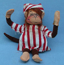 Annalee 7" Boy Nightshirt Monkey - Near Mint - C301-73b