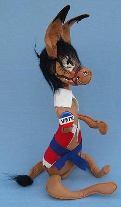 Annalee 16" Democratic Donkey with VOTE Button -  Mint - D9-72mint