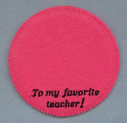 Annalee 4" To My Favorite Teacher Pink Personalized Base - Mint  - Favteachpk