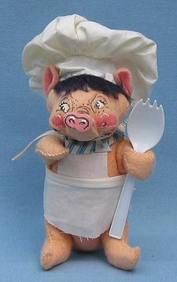 Annalee 8" Boy Barbecue Pig - Very Good - G570-80aa