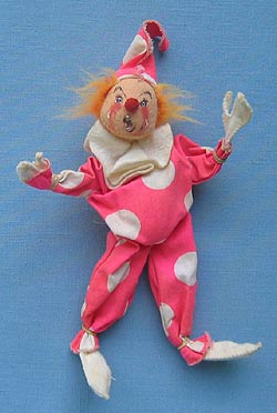 Annalee 10" Pink Clown - Very Good - J23-69a