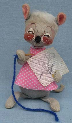 Annalee 7" Needlework Mouse - Good - M480-76axx