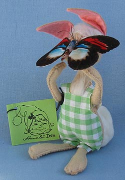 Annalee 7" Country Boy Bunny with Butterfly on Nose - Mint - S4-79sq