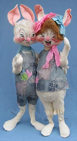 Annalee 29" E.P. Boy & Girl Bunny - Very Good - S63-S62-76a Annalee 29" E.P. Boy & Girl Bunny - Very Good - S63-S62-76a