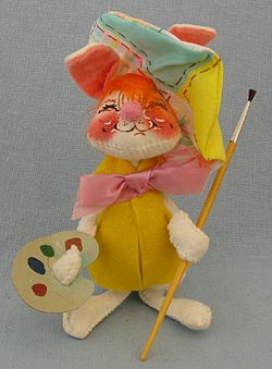 Annalee 7" Artist Bunny with Brush & Palette - Excellent - S9-78bxx Annalee 7" Artist Bunny with Brush & Palette - Excellent - S9-78bxx