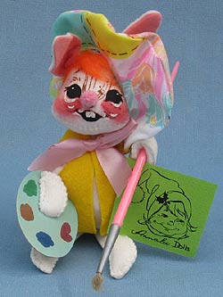 Annalee 7" Artist Bunny with Brush & Palette - Mint - S9-78