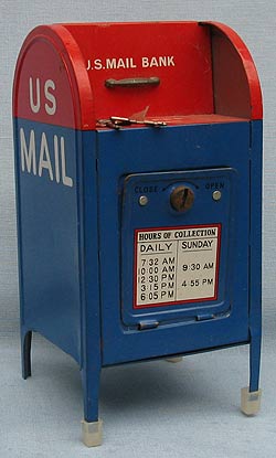 Annalee 7" Metal U.S. MAIL Mailbox Bank - Excellent Annalee 7" Metal U.S. MAIL Mailbox Bank - Excellent