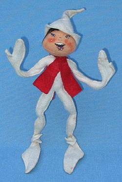 Annalee 10" White Elf with Red Vest - Very Good - EV-63wh
