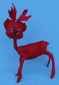 Annalee 10" Red Reindeer - Mint - Y34-65rglass