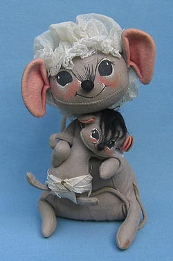 Annalee 12" Mother Mouse & 7" Baby Mouse - Very Good - Y46-65