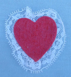 Annalee 3" Replacement Red Valentine Heart with Lace - Mint / Near Mint