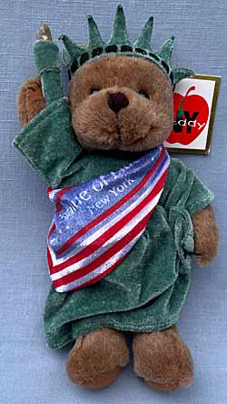 VINTAGE 1999 NEW YORK CITY Statue of Liberty New York Teddy Bear 8 " Plush - New with Tag VINTAGE 1999 NEW YORK CITY Statue of Liberty New York Teddy Bear 8 " Plush - New with Tag