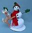 Annalee 9" Snowman Snack with Deer - Mint - 550409