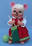 Annalee 8" Knitting Mouse - Mint - 601711