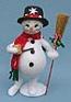 Annalee 9" Classic Snowman with Pipe and Broom - Mint - 749106