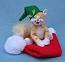 Annalee 4" Santa's Hat Kitty Cat - Mint - 751308