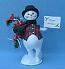 Annalee 9" Snowman Holding Candycane Wreath and HAPPY HOLIDAYS Card - Mint - 754504