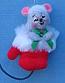 Annalee 3" Mouse in Mitten Ornament / Pin - Mint - 789302