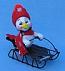 Annalee 3" Sliding - Sledding Penguin Ornament - Mint - 789602