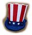 Annalee 3" Patriotic Uncle Sam Hat Ornament / Pin - Mint - 981003