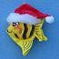 Annalee 3" Yellow Santa Angel Fish Ornament - Signed - Mint - 986300s-3