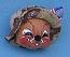 Annalee 3" Military Soldier Mouse Head Pin with American Flag - Mint - 993591sq