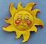 Annalee 3" Sunshine Pin with Red Backing - Mint - 181090ox