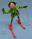 Annalee 10" Green Ski Elf with Green Jacket - Excellent - Signed - Z224-71sms