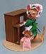 Annalee 6" Dickens Martha Cratchet Mouse Playing Piano - Mint - 946812