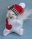 Annalee 4" Classy Kitty Cat Holding Cardinal Ornament 2014 - Mint - 750214
