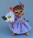 Annalee 6" Garden Girl Mouse with Daisy 2015 - Mint - 201215