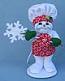 Annalee 5" Peppermint Chef Snowman with Snowflake Lollipop 2015 - Mint - 550015