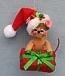 Annalee 3" Rustic Yuletide Mouse Ornament with Gift 2016 - Mint - 700216