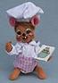 Annalee 6" Spring Chef Mouse with Cookbook 2017 - Mint - 201217