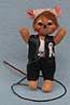 Annalee 3" Motorcycle Biker Babe Mouse with Hope Ribbon - Mint - 860014